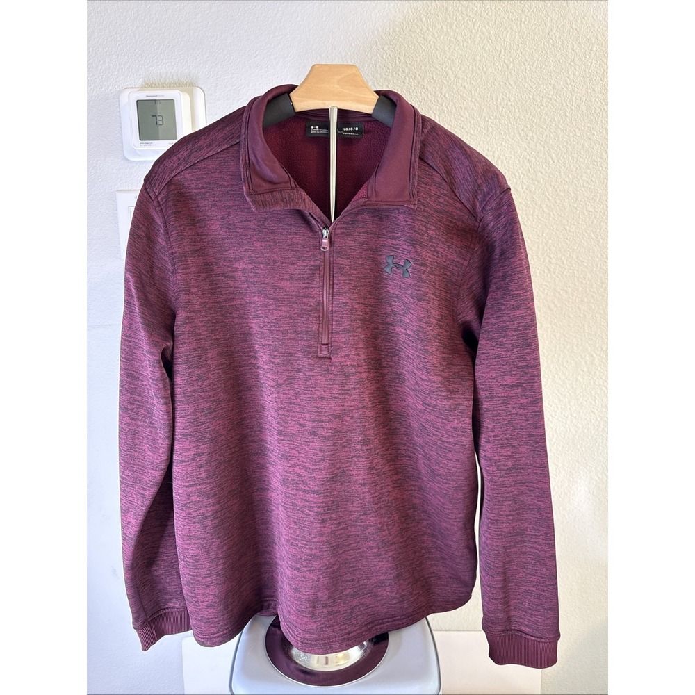 Under Armour Men's Quarter Zip Performance Loose Coldgear Purple Size L